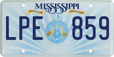 MS license plate LPE859