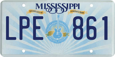 MS license plate LPE861