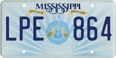 MS license plate LPE864