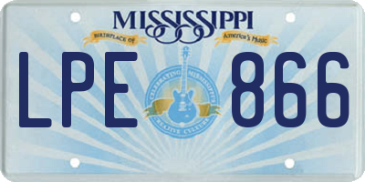 MS license plate LPE866