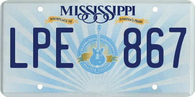 MS license plate LPE867