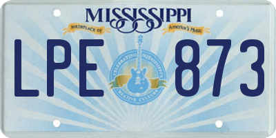 MS license plate LPE873