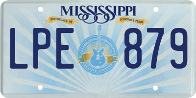 MS license plate LPE879