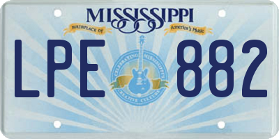MS license plate LPE882