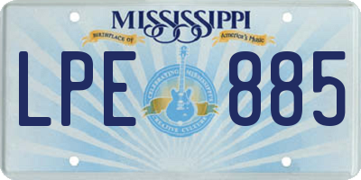 MS license plate LPE885