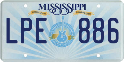 MS license plate LPE886