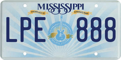 MS license plate LPE888