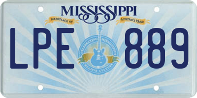 MS license plate LPE889