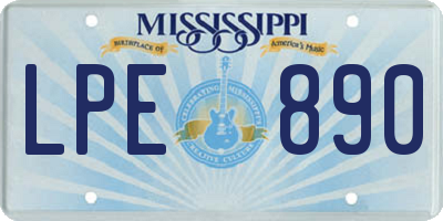 MS license plate LPE890