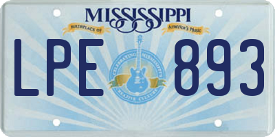 MS license plate LPE893