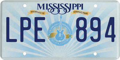 MS license plate LPE894