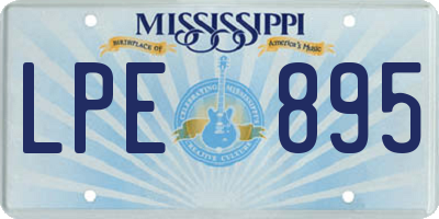 MS license plate LPE895