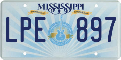 MS license plate LPE897