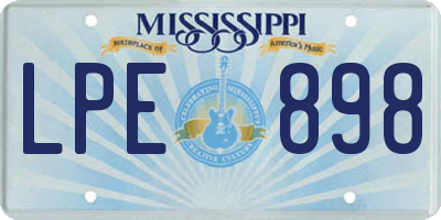 MS license plate LPE898