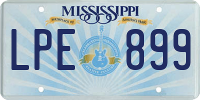 MS license plate LPE899