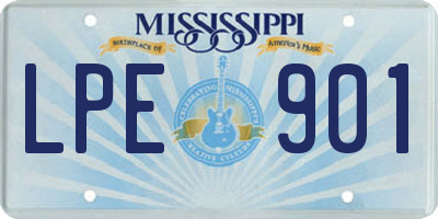 MS license plate LPE901