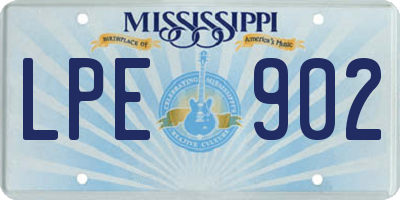 MS license plate LPE902