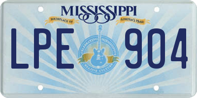MS license plate LPE904