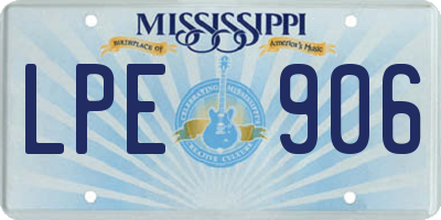 MS license plate LPE906