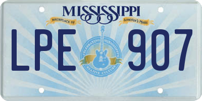 MS license plate LPE907