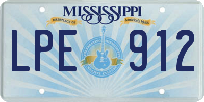 MS license plate LPE912