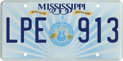 MS license plate LPE913
