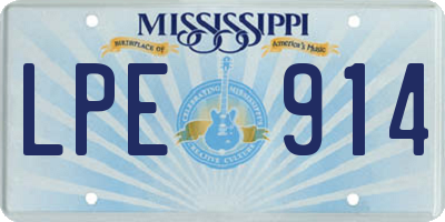 MS license plate LPE914