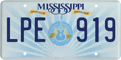 MS license plate LPE919