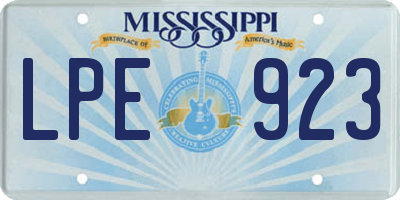 MS license plate LPE923