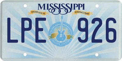 MS license plate LPE926