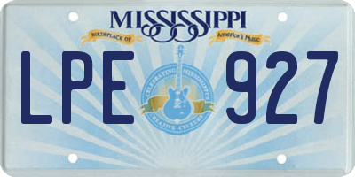 MS license plate LPE927