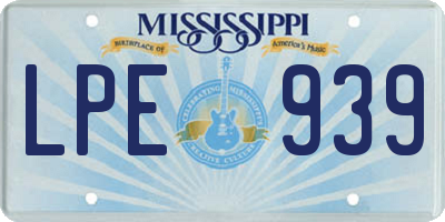MS license plate LPE939