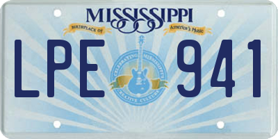 MS license plate LPE941