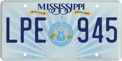 MS license plate LPE945