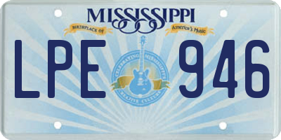 MS license plate LPE946