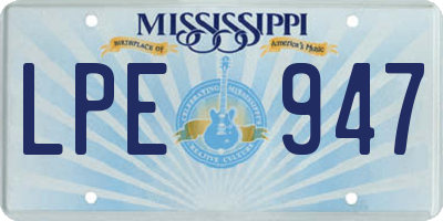 MS license plate LPE947