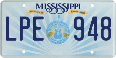 MS license plate LPE948