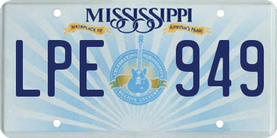 MS license plate LPE949
