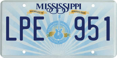 MS license plate LPE951