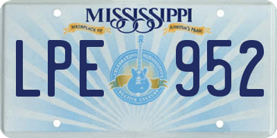 MS license plate LPE952