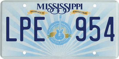 MS license plate LPE954