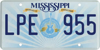 MS license plate LPE955