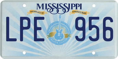 MS license plate LPE956