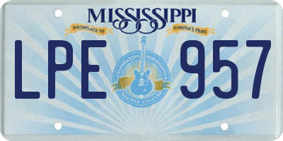 MS license plate LPE957