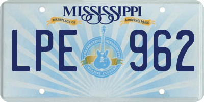 MS license plate LPE962