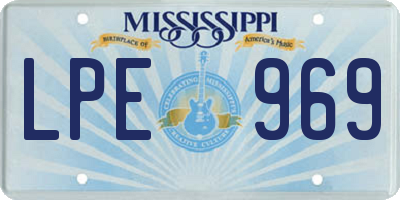MS license plate LPE969