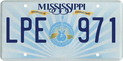 MS license plate LPE971