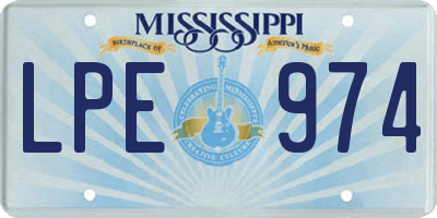 MS license plate LPE974