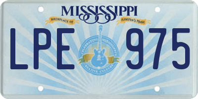 MS license plate LPE975
