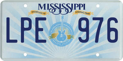 MS license plate LPE976